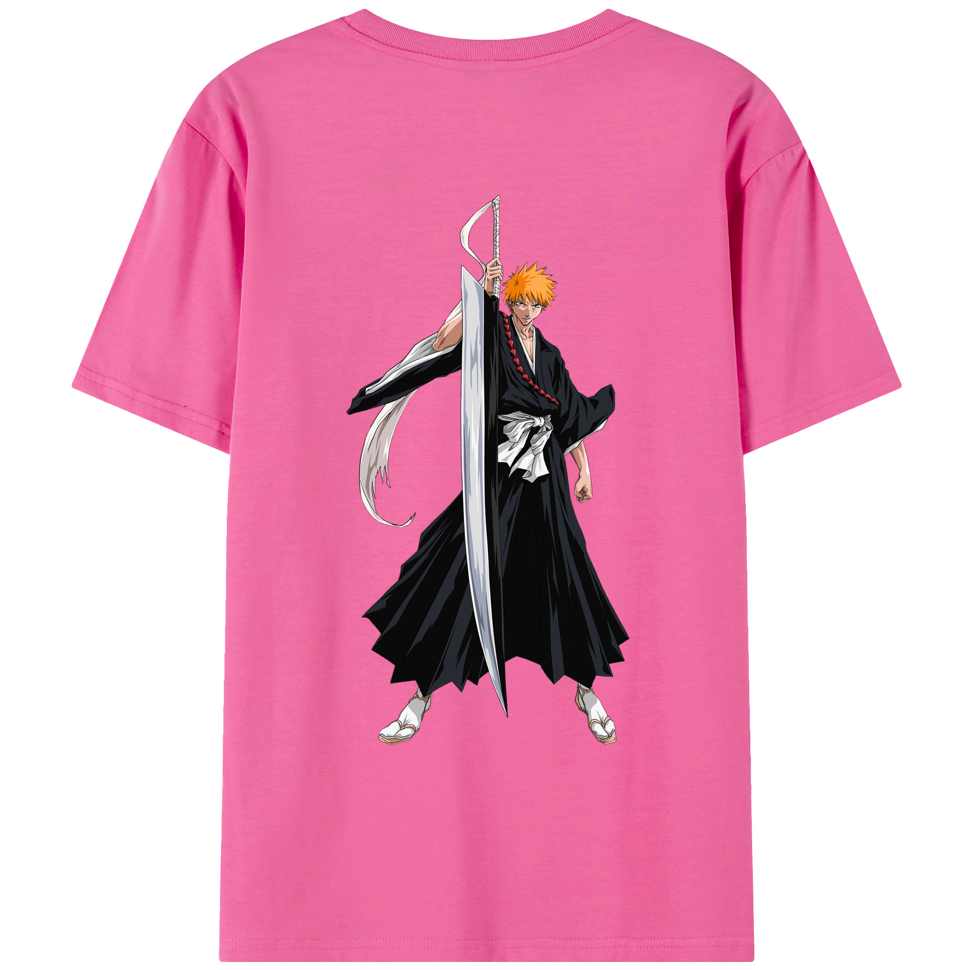 （画像用） ブリーチ 黒崎一護（くろさき いちご）BLEACH Kurosaki Ichigo レディース半袖Tシャツ(バックプリント)